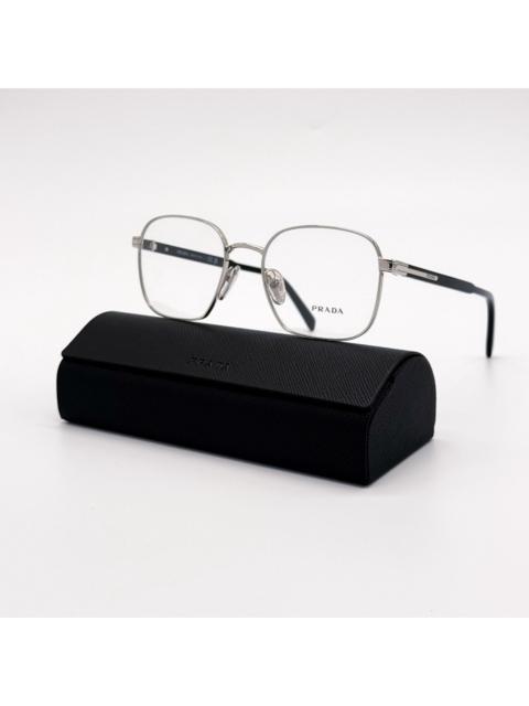 Prada New Prada PRA55V 1BC1O1 Square Men Silver Black Eyeglasses