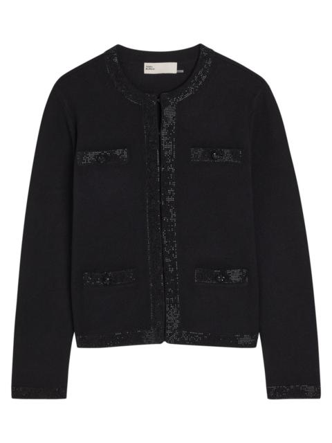 TORY BURCH Tory Burch Kendra Crystal-embellished Wool-blend Cardigan