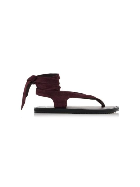 A.EMERY Elmer Lace-Up Suede Sandals burgundy