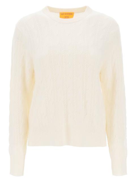 GUEST IN RESIDENCE TWIN CABLE CASHMERE SWEATER