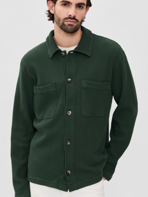 FRESCOBOL CARIOCA Preto Cotton Waffle Overshirt Jacket