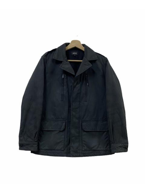 A.P.C. A.P.C Wax Coated Black Multipocket Jacket Made In France