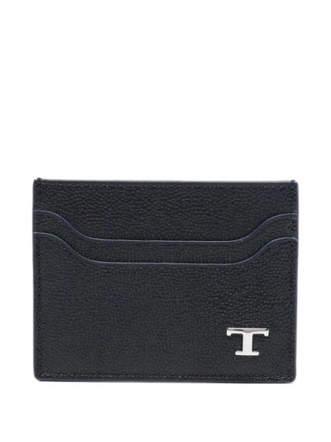 Tod's Tod's Men Grained Leather Cardholder With Metal T Timeless Logo