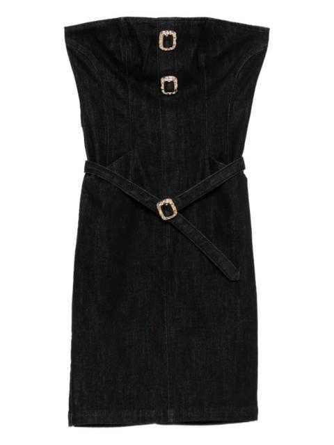 self-portrait Denim Bandeau Midi Dress