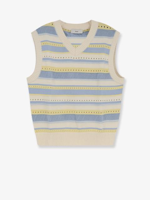 Dunst Dunst Sleeveless Cotton Sweater Cream Soft Blue
