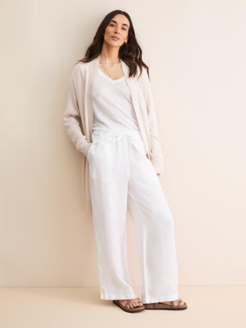 Derek Rose Women's Belted Cardigan Delphine Silk Linen Silver Pink