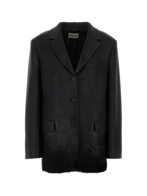 Miu Miu Miu Miu Women Charcoal Wool Blend Blazer