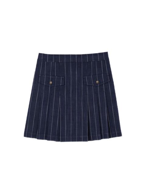 striped mini skirt