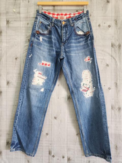 Other Designers Japanese Brand - Distressed Sashiko Denim Cube Sugar Japanese Jeans