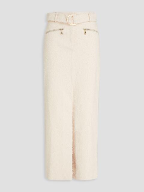 Zimmermann Belted cotton-blend bouclé maxi skirt