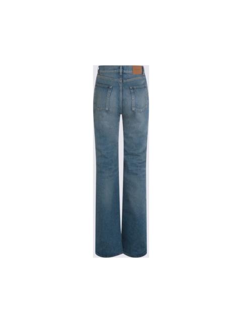 SAINT LAURENT Midi Blue Cotton Jeans