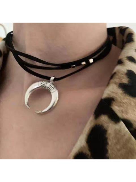 Other Designers Jewelry - Tribal Crescent Moon Triple-Cord Suede Choker