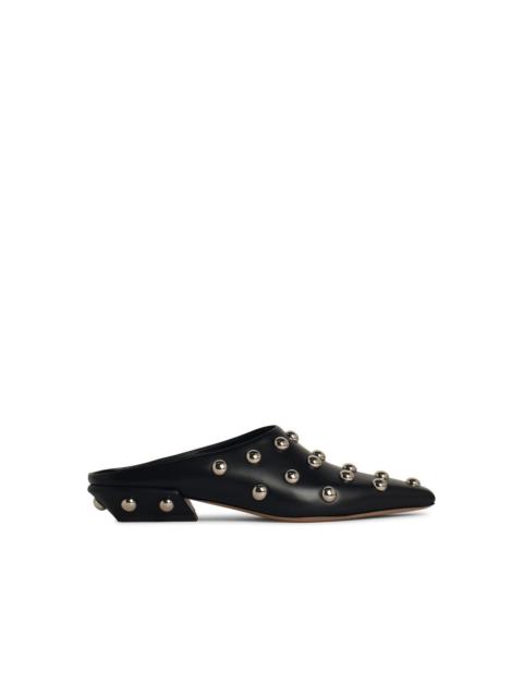 PARIS TEXAS Paris Texas 'BELLE' Black Leather Sabots