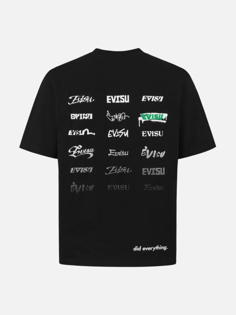 EVISU Logo and Slogan Print Regular Fit T-shirt