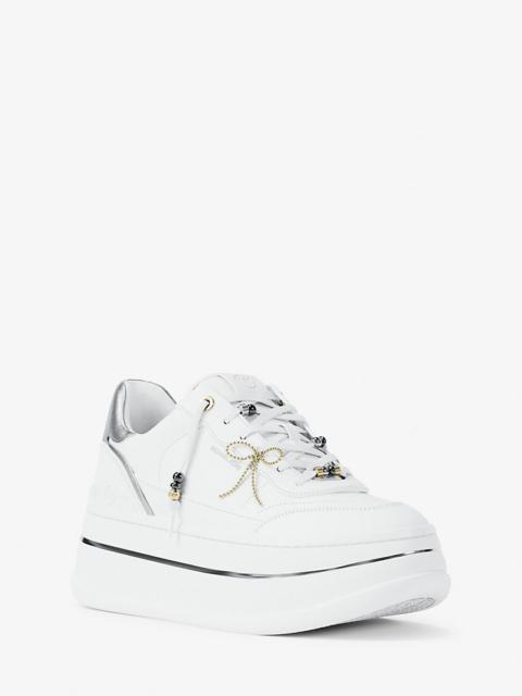 MICHAEL KORS Hayes Embellished Leather Platform Sneaker