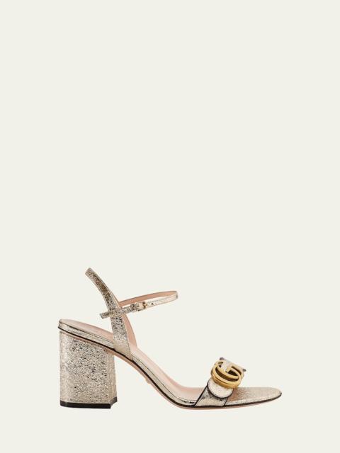 GUCCI 75mm Marmont Metallic High-Heel Sandals