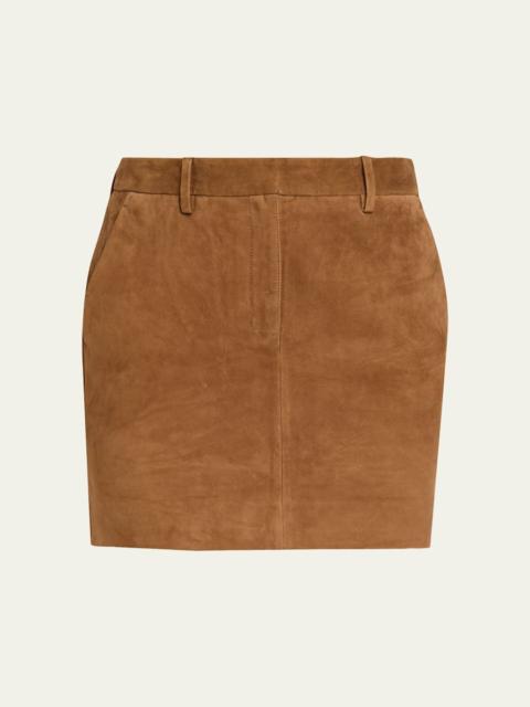 Theory Mini Suede Trouser Skirt