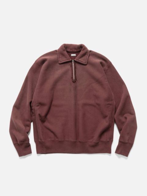 A.PRESSE Vintage Half Zip Sweatshirt Burgundy