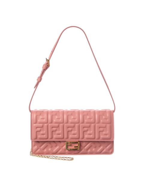 FENDI FENDI Baguette FF Leather Wallet On Chain