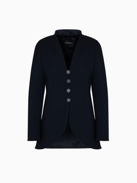 EMPORIO ARMANI CRÊPE-EFFECT CADY BLAZER