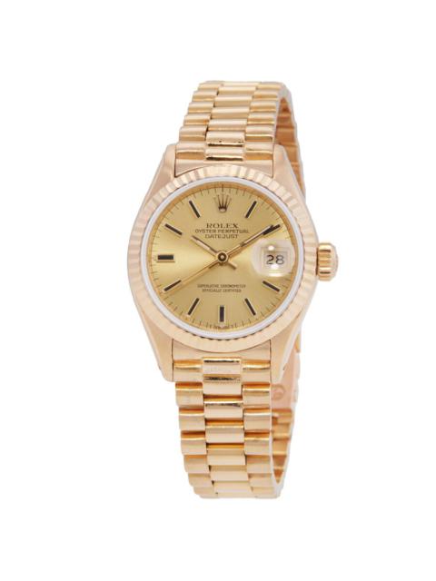 Pre-owned Pre-owned Rolex Datejust Champagne Dial President Bracelet Ladies Watch 69178CSP