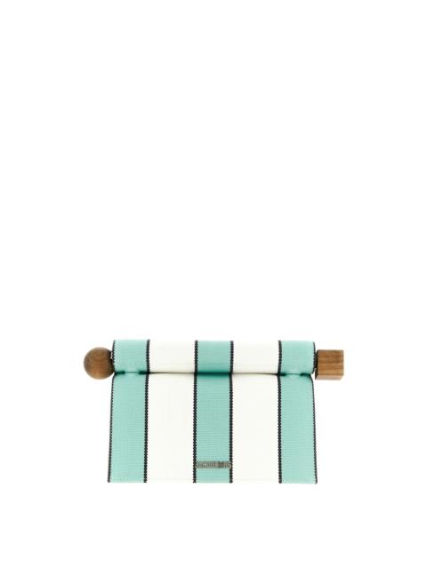 JACQUEMUS JACQUEMUS La Pochette Rond Carré Blue Clutch Bag New And Aut