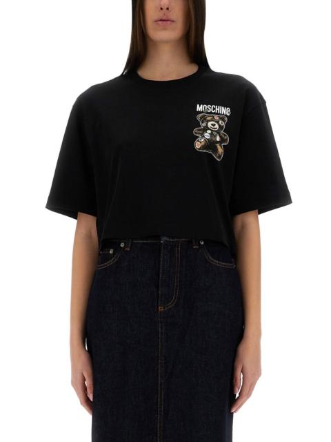 Moschino Moschino Women Cropped T-Shirt "Teddy Bear"