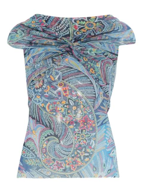 Etro Etro Women Semi-Sheer Straight Neck Patterned Top