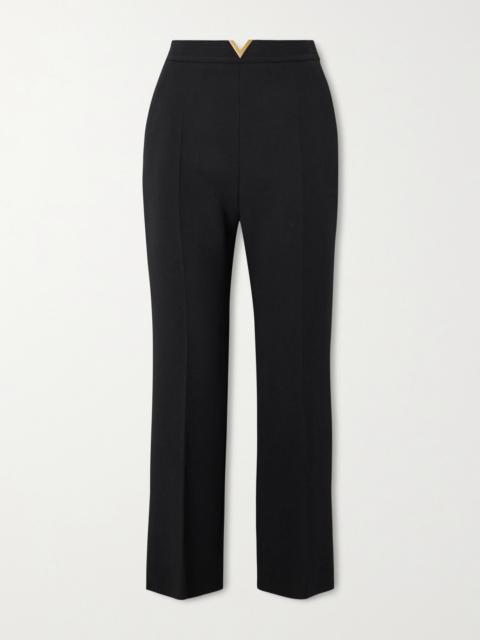 Valentino Embellished Wool Straight-leg Pants