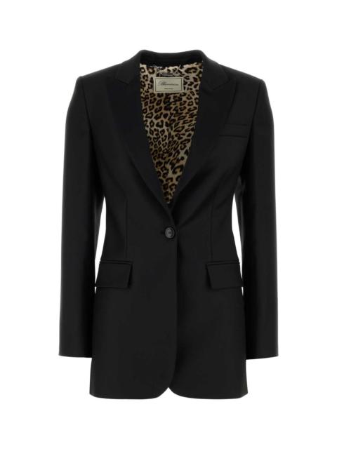 Blumarine Blumarine Women Black Stretch Polyester Blend Blazer