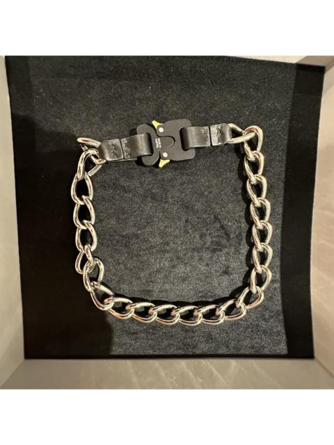 Other Designers Alyx - silver chain buckle necklace with leather details