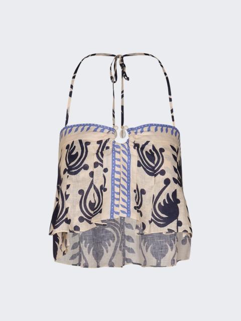 Johanna Ortiz Oceanic Top Ecru And Navy