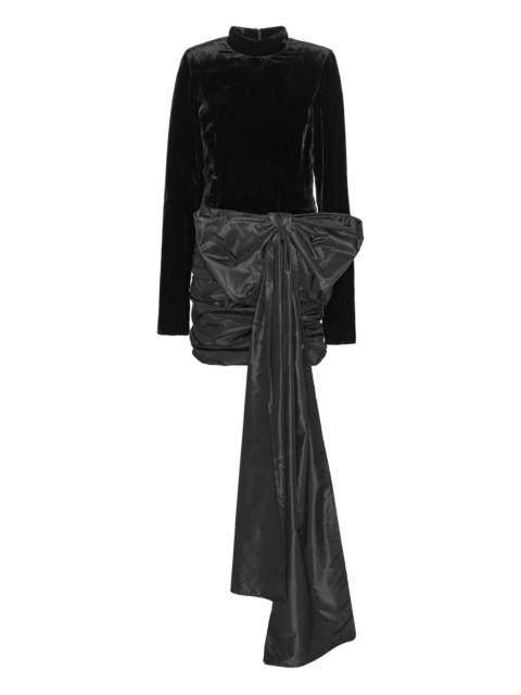 ROTATE velvet-bow mini dress