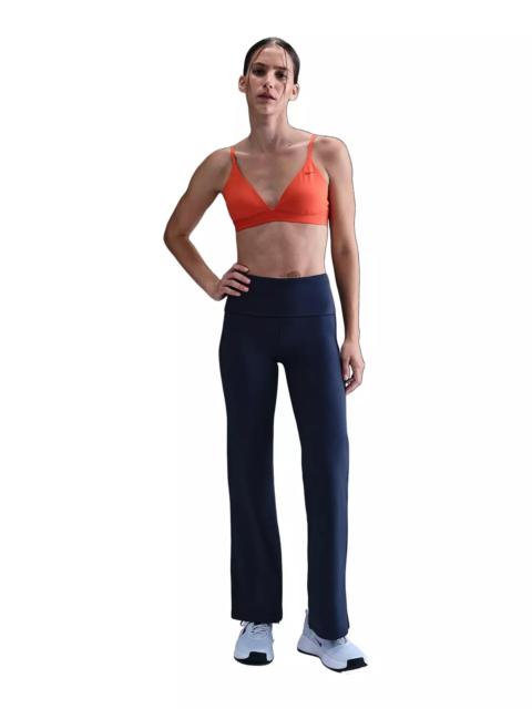 Nike Women's One Dri-FIT High-Waisted Fold-Over Pants -Navy