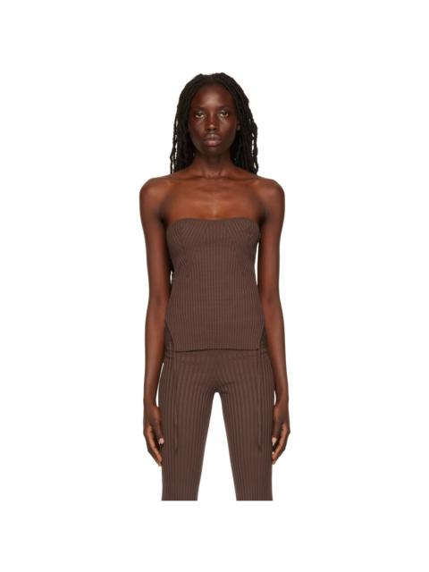 ANDREĀDAMO Brown Rib Camisole