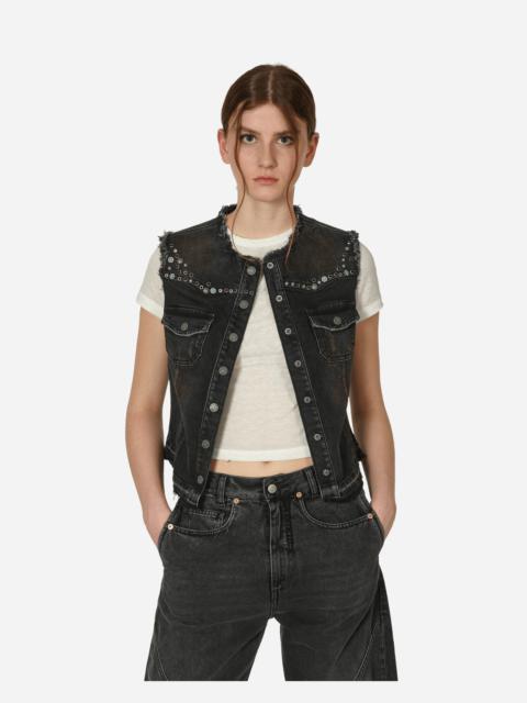 GUESS USA Western Denim Vest Used Black Wash