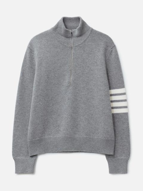 Thom Browne MERINO WOOL 4-BAR FUNNEL NECK PULLOVER