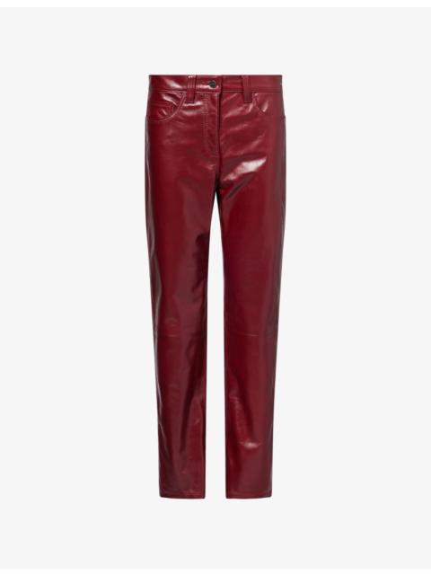 KHAITE Callum Straight-Leg Leather Trousers