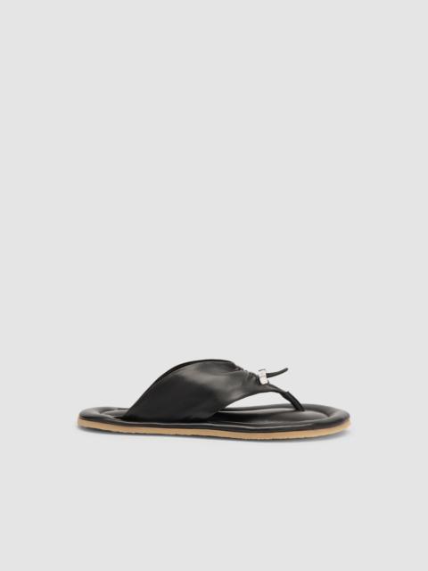 BY FAR Dashiel Black Lamb Nappa Leather Flip-Flop Sandal