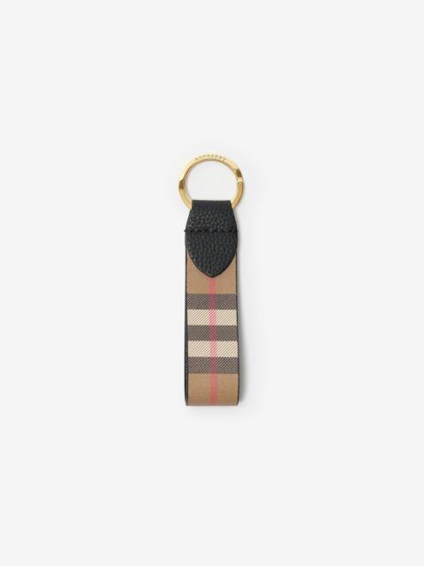 Burberry Check Leather Key Fob
