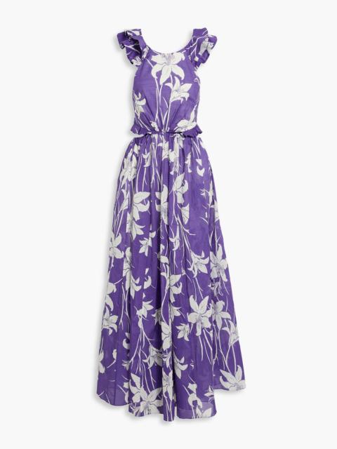 Zimmermann Ruffled cutout floral-print cotton-voile maxi dress