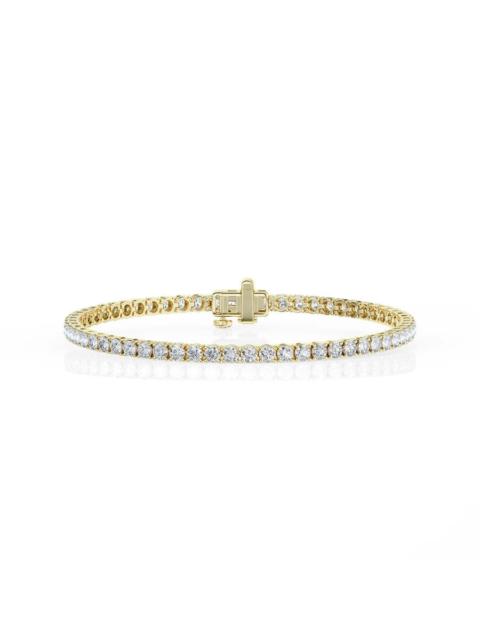 Other Designers Brilliant Diamond 5 Cttw Round Lab Grown Diamond Tennis Bracelet in 14K Yellow Gold-Plated over Ster
