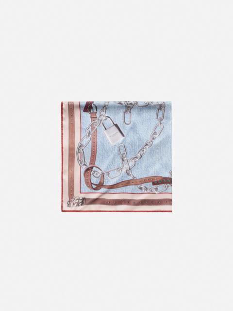 Acne Studios Printed silk scarf - Denim blue