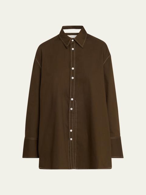 JANE/WADE Poplin Button-Front Shirt