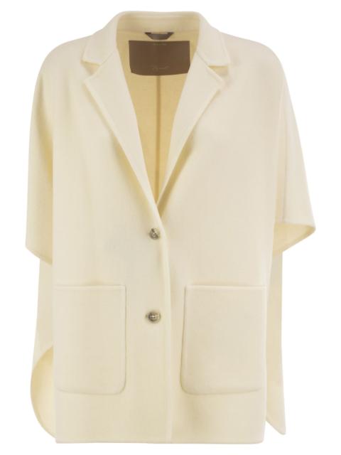 Herno Herno Women Double Wool Cape With Lapel Collar