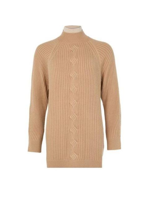 Max Mara MAX MARA Alcazar Turtleneck Knit Beige Brown Wool Sweater Ne