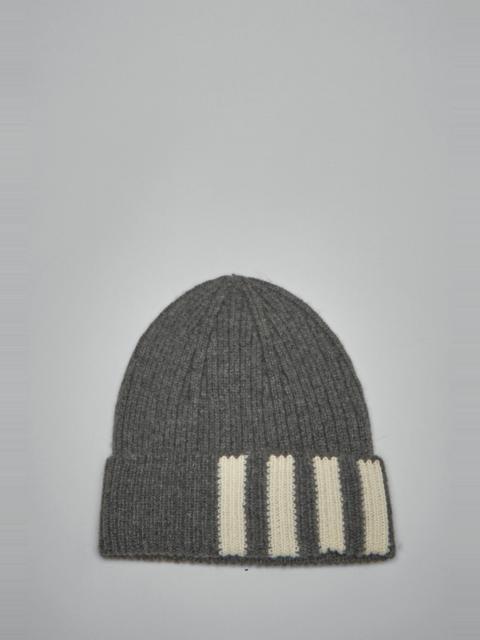 Thom Browne Rib Hat W/ 4 Bar Stripe In Cashmere