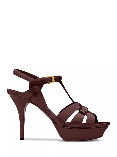 SAINT LAURENT Women's Tribute Platform Sandals in Smooth Leather