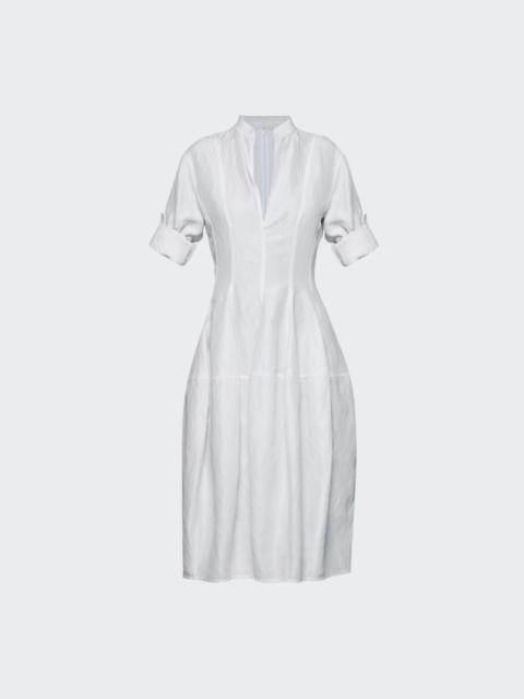 Bottega Veneta Fluid Linen Midi Dress Chalk White