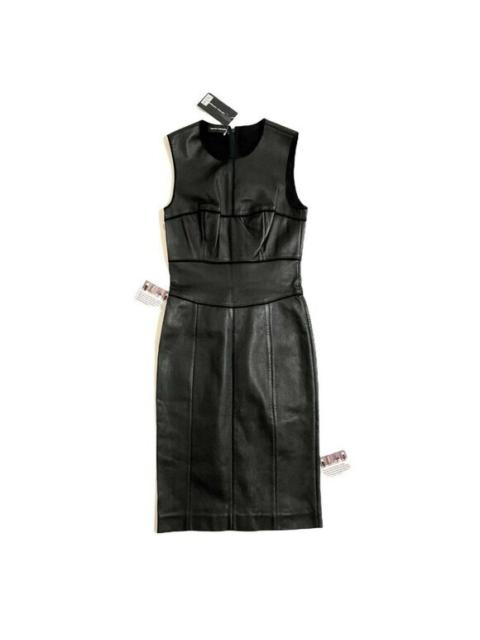 Other Designers Narciso Rodriguez  Lambskin Leather Pencil Bodycon Midi Dress SZ 40 EU NWT